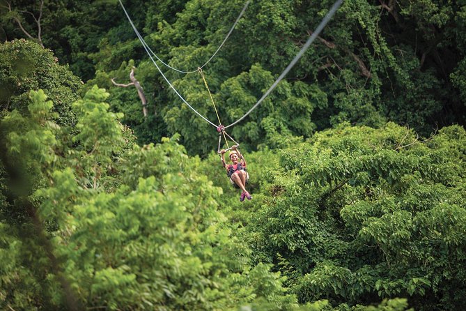 St. Kitts Zipline Experience - Line 1 starts gently, then the valley opens up